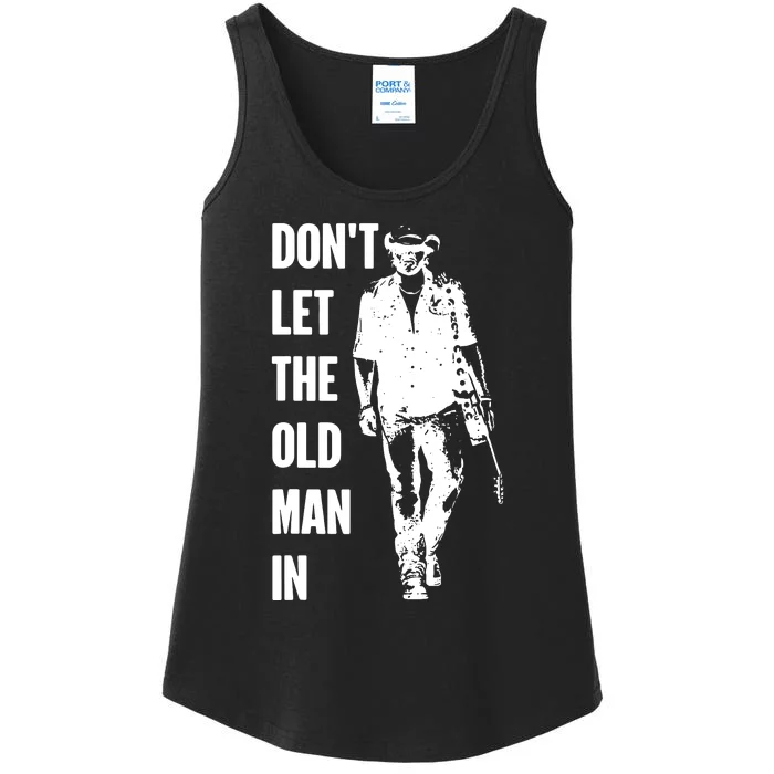 Dont Let The Old Man In Vintage Walking With A Guitar Ladies Essential Tank