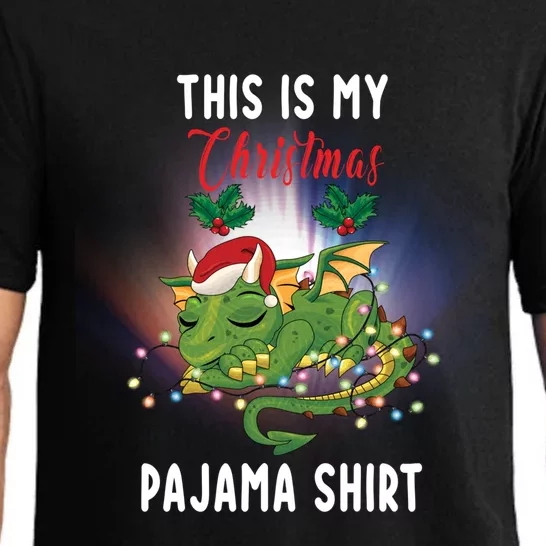 Dragon Lovers This Is My Christmas Pajama Great Gift Santa Dragon Meaningful Gif Pajama Set