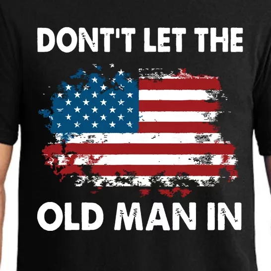 Dont Let The Old Man In Retro American Flag Pajama Set