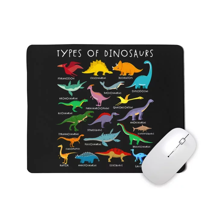 Dinosaur Lover Types Of Dinosaurs Different Dinosaurs Mousepad