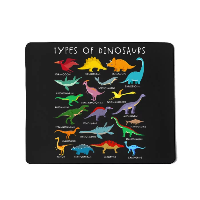 Dinosaur Lover Types Of Dinosaurs Different Dinosaurs Mousepad