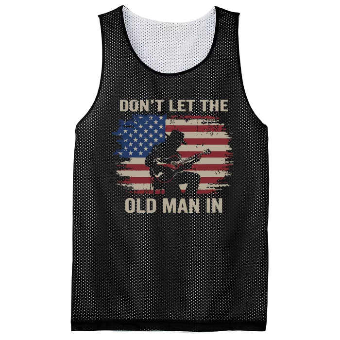 Dont Let The Old Man In Cowboy Us Flag Mesh Reversible Basketball Jersey Tank