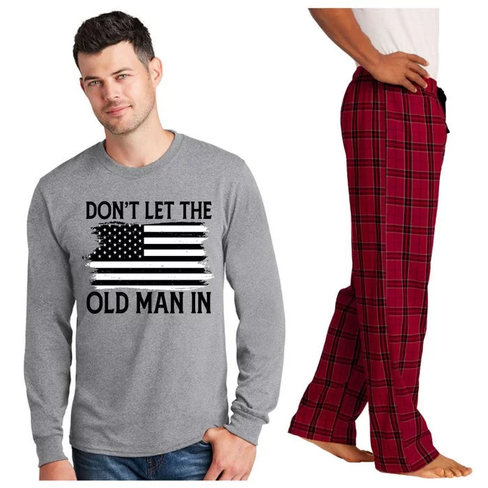 Dont Let The Old Man In Vintage American Flag Long Sleeve Pajama Set