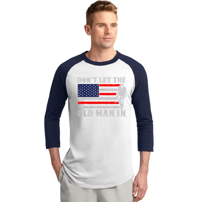 DonT Let The Old Man In Vintage American Flag Baseball Sleeve Shirt