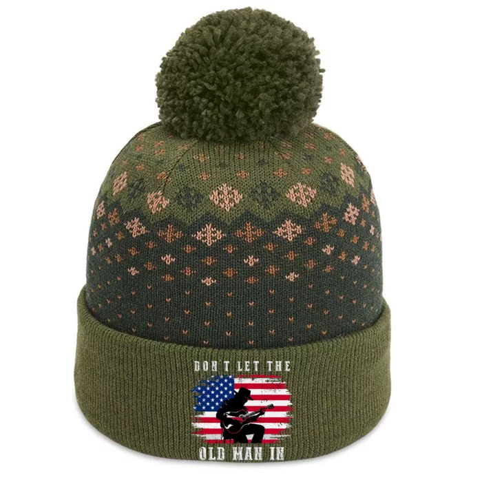 Dont Let The Old Man In Vintage American Flag The Baniff Cuffed Pom Beanie