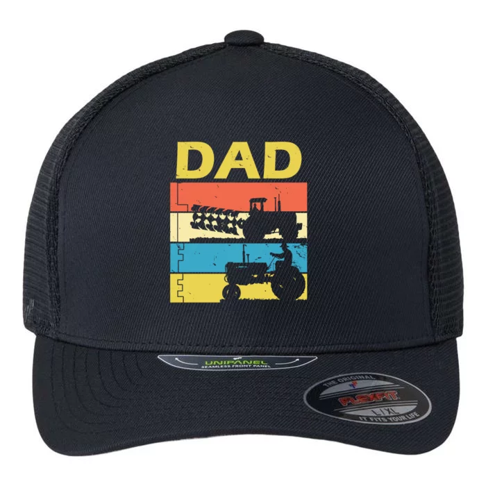 Dad Life Tractor Farmer Retro Tractor Flexfit Unipanel Trucker Cap