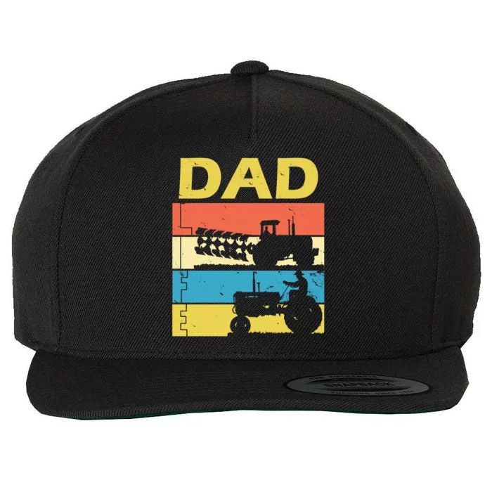 Dad Life Tractor Farmer Retro Tractor Wool Snapback Cap