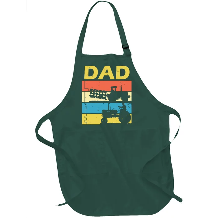 Dad Life Tractor Farmer Retro Tractor Full-Length Apron With Pocket