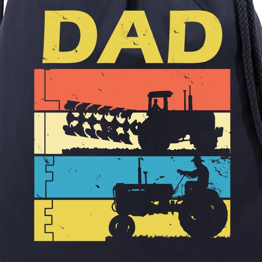 Dad Life Tractor Farmer Retro Tractor Drawstring Bag