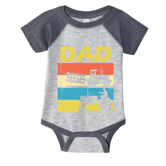 Dad Life Tractor Farmer Retro Tractor Infant Baby Jersey Bodysuit