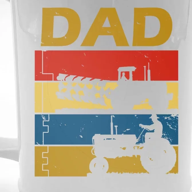 Dad Life Tractor Farmer Retro Tractor Front & Back Beer Stein