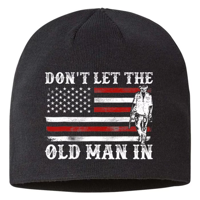 DonT Let The Old Man In Vintage American Flag 8 1/2in Sustainable Knit Beanie