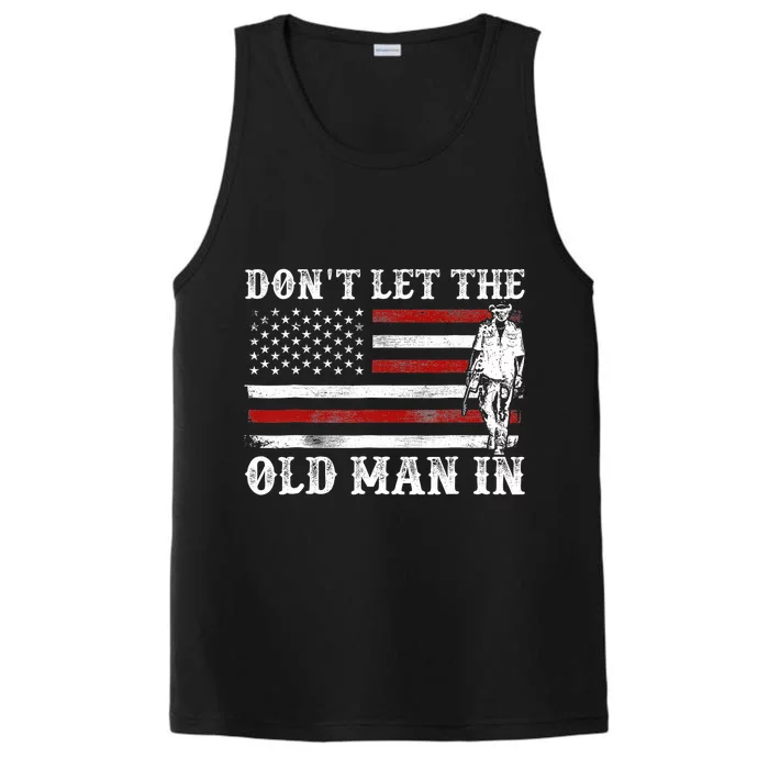 DonT Let The Old Man In Vintage American Flag Performance Tank