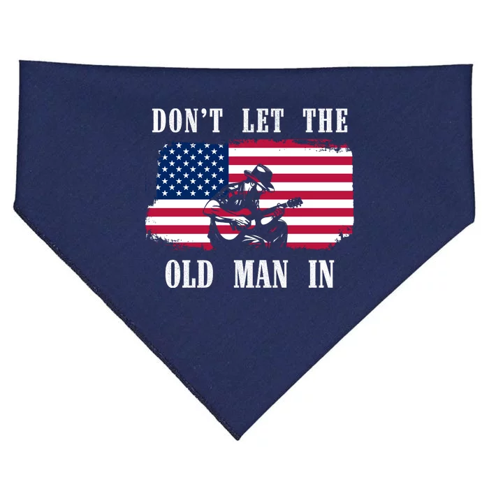 Dont Let The Old Man In Vintage American Flag USA-Made Doggie Bandana