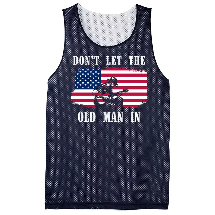 Dont Let The Old Man In Vintage American Flag Mesh Reversible Basketball Jersey Tank