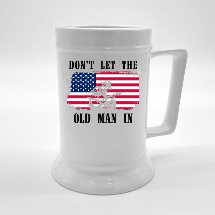 Dont Let The Old Man In Vintage American Flag Front & Back Beer Stein