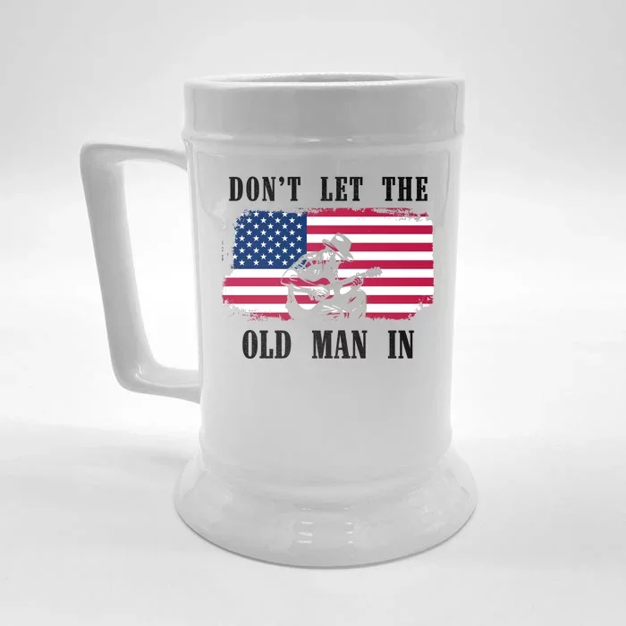 Dont Let The Old Man In Vintage American Flag Front & Back Beer Stein