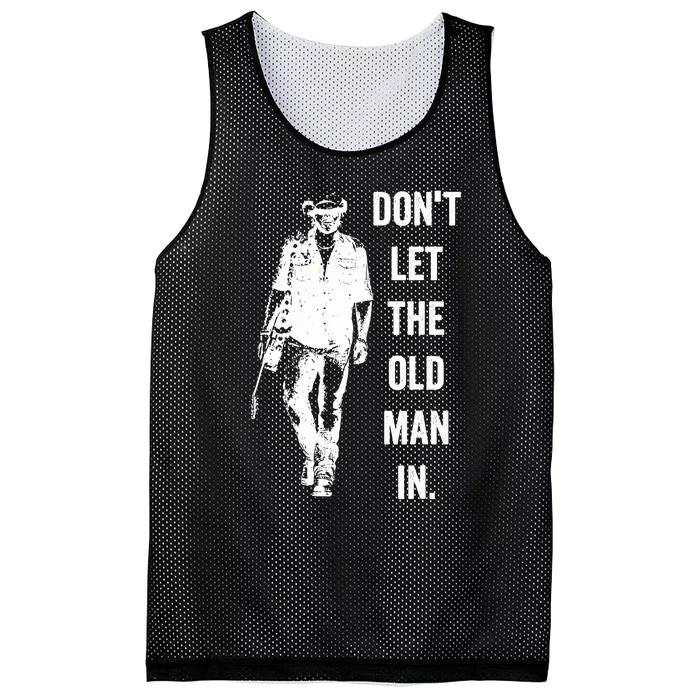 DonT Let The Old Man In Vintage Standing With A Guitar Mesh Reversible Basketball Jersey Tank