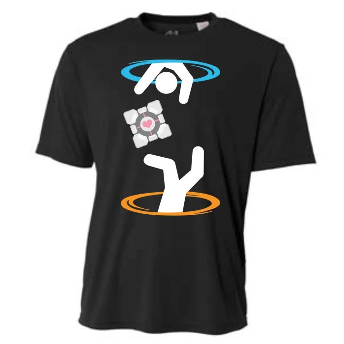 DonT Lose The Companion Cube (Transparent) Portal Cooling Performance Crew T-Shirt