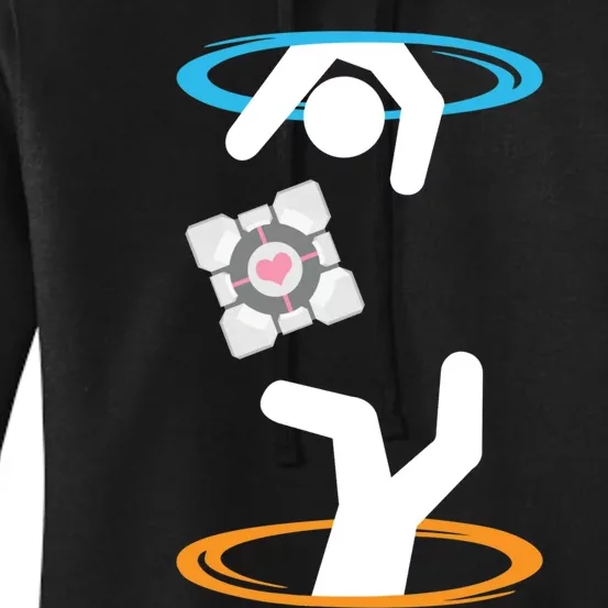 DonT Lose The Companion Cube (Transparent) Portal Women's Pullover Hoodie