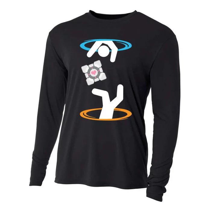 DonT Lose The Companion Cube (Transparent) Portal Cooling Performance Long Sleeve Crew