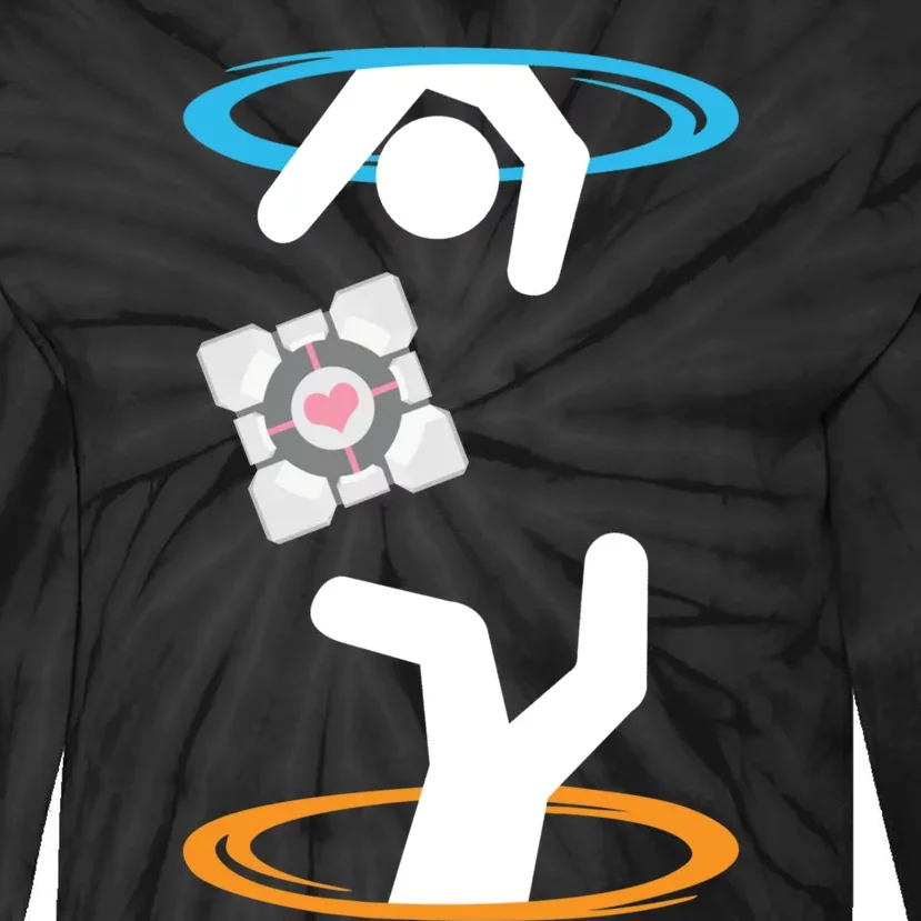 DonT Lose The Companion Cube (Transparent) Portal Tie-Dye Long Sleeve Shirt