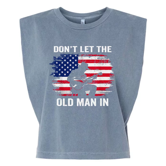 DonT Let The Old Man In Vintage American Flag Garment-Dyed Women's Muscle Tee