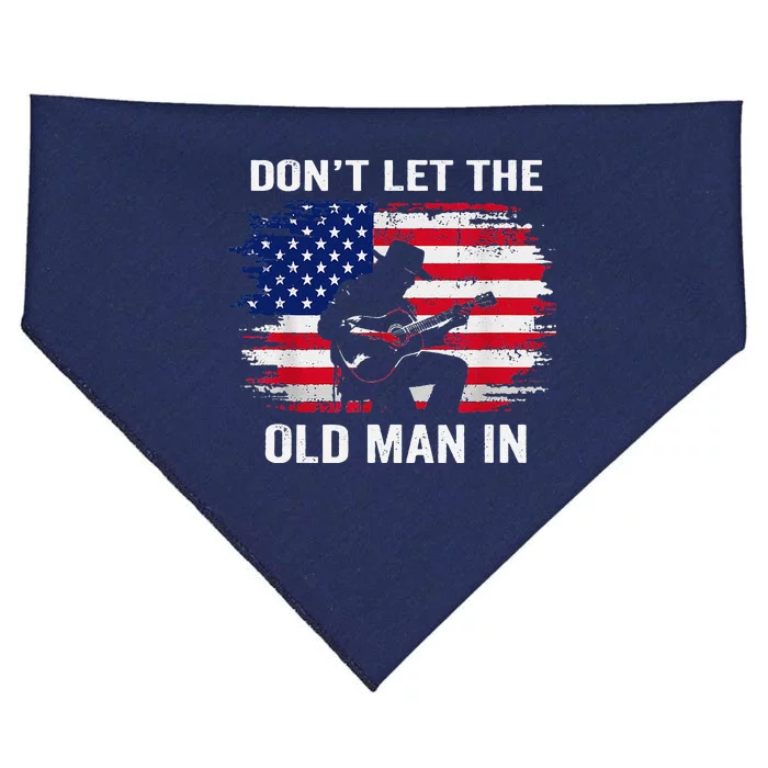 DonT Let The Old Man In Vintage American Flag USA-Made Doggie Bandana