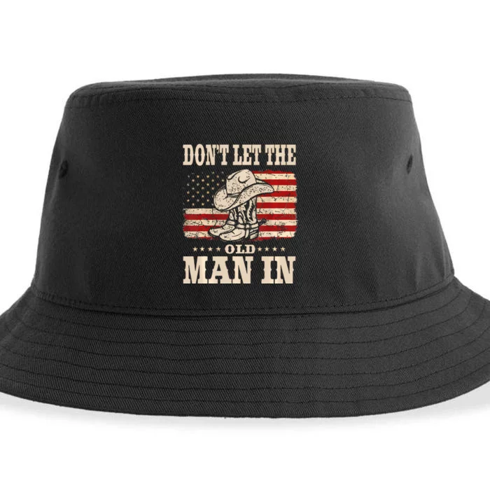 DonT Let The Old Man In American Flag Sustainable Bucket Hat