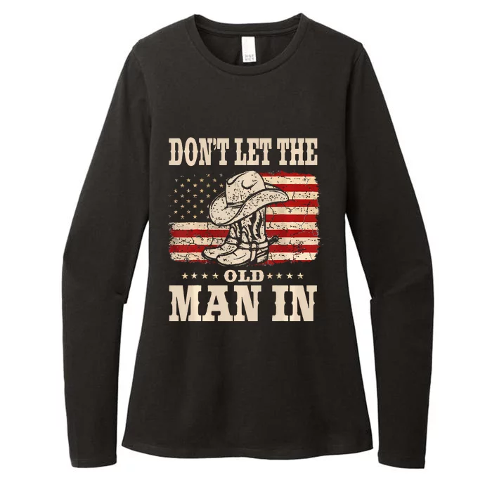 DonT Let The Old Man In American Flag Womens CVC Long Sleeve Shirt