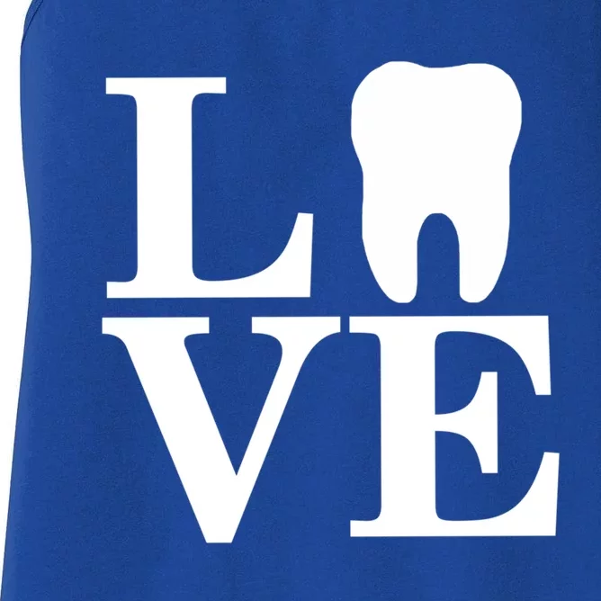 Dental Love Teeth Hygienist Dentist Assistant Rdh Gift Women's Racerback Tank