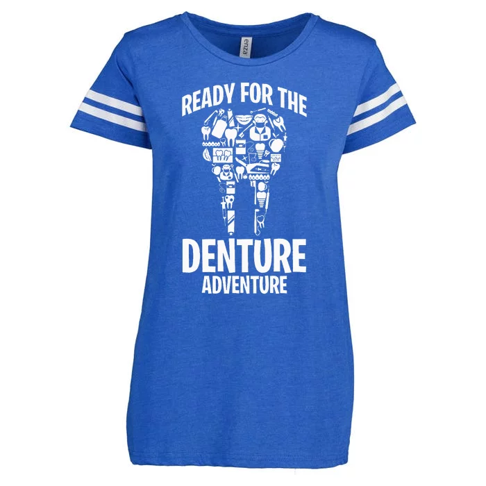 Dental Lab Tech Ready For The Denture Adventure Enza Ladies Jersey Football T-Shirt