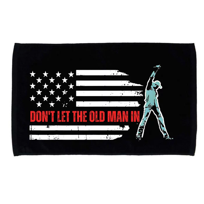 Dont Let The Old Man In Vintage American Flag Microfiber Hand Towel