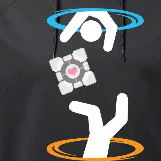 DonT Lose The Companion Cube (Transparent) Portal Performance Fleece Hoodie