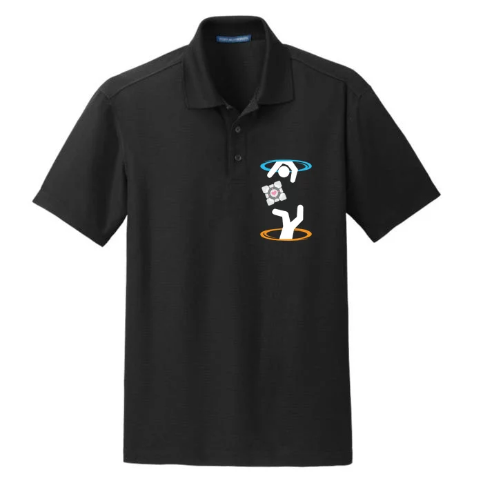 DonT Lose The Companion Cube (Transparent) Portal Dry Zone Grid Performance Polo