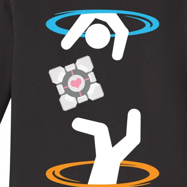 DonT Lose The Companion Cube (Transparent) Portal Baby Long Sleeve Bodysuit