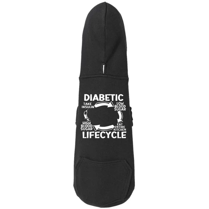 Diabetic Lifecycle Type 1 Diabetes Warrior Doggie 3-End Fleece Hoodie