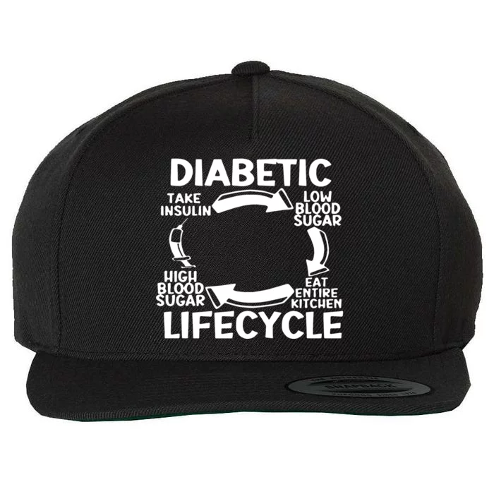 Diabetic Lifecycle Type 1 Diabetes Warrior Wool Snapback Cap