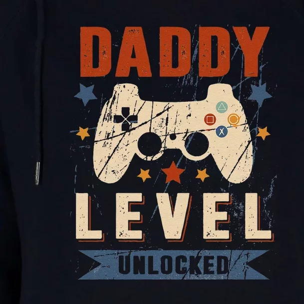 Dad Level Unlocked Video Gamer Leveled Up To Daddy Womens Funnel Neck Pullover Hood