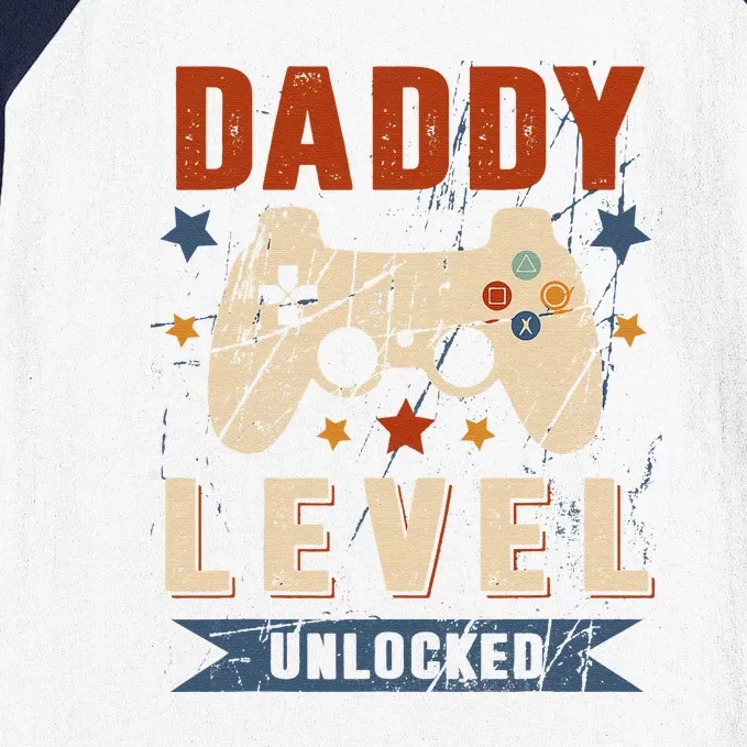 Dad Level Unlocked Video Gamer Leveled Up To Daddy Baseball Sleeve Shirt