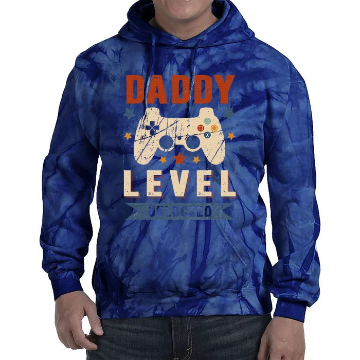 Dad Level Unlocked Video Gamer Leveled Up To Daddy Tie Dye Hoodie