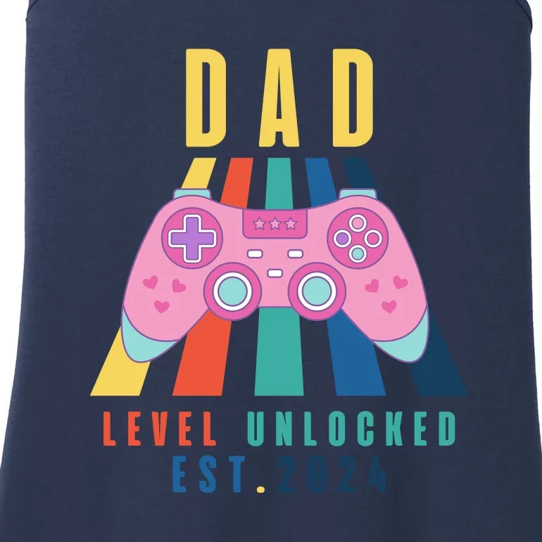 Dad Level Unlocked Est 2024 Ladies Essential Tank