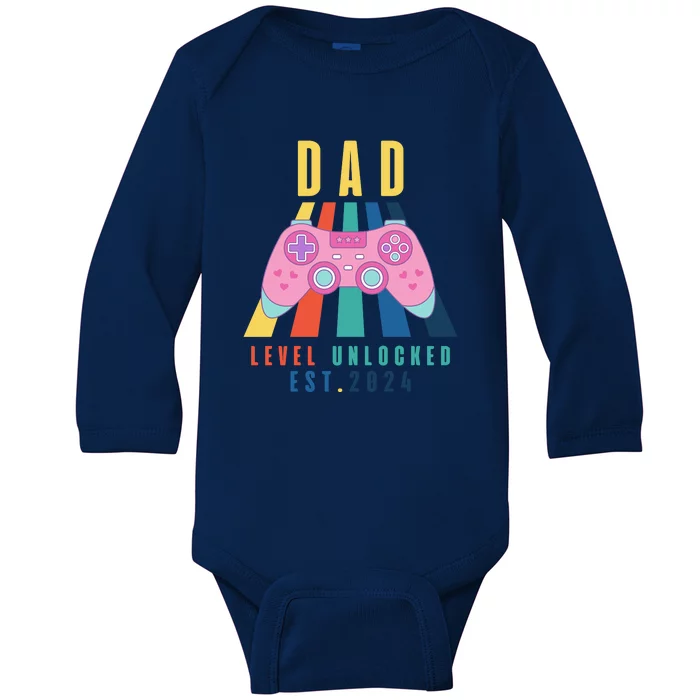 Dad Level Unlocked Est 2024 Baby Long Sleeve Bodysuit