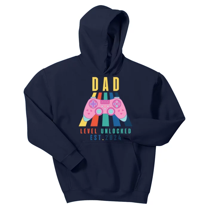 Dad Level Unlocked Est 2024 Kids Hoodie