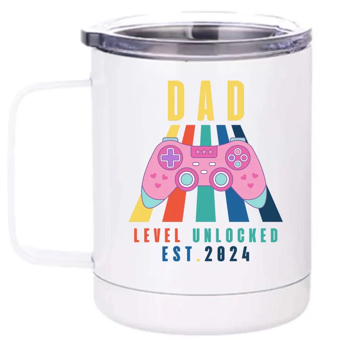 Dad Level Unlocked Est 2024 Front & Back 12oz Stainless Steel Tumbler Cup