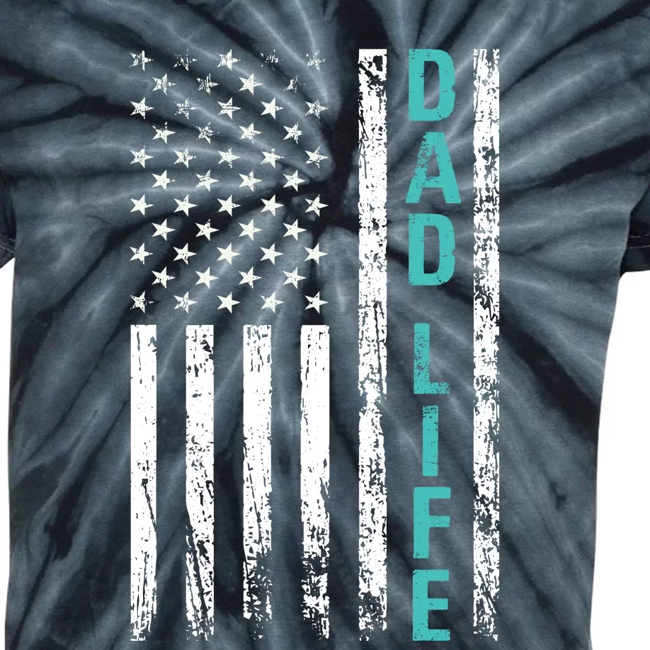 Dad Life USA Flag Dad Gifts Kids Tie-Dye T-Shirt