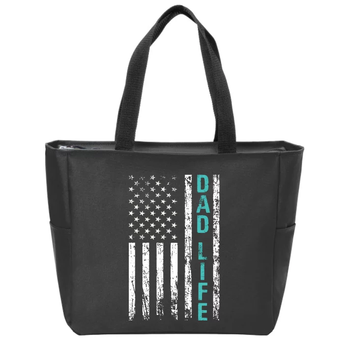 Dad Life USA Flag Dad Gifts Zip Tote Bag