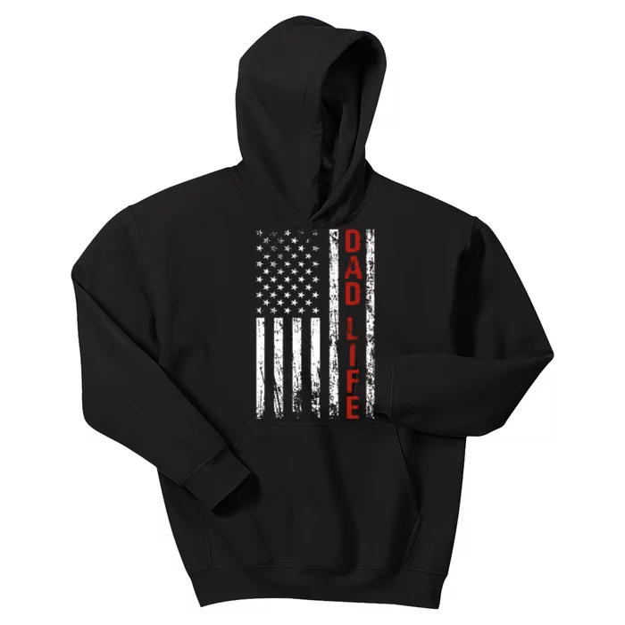 Dad Life USA Flag Dad Gifts Kids Hoodie