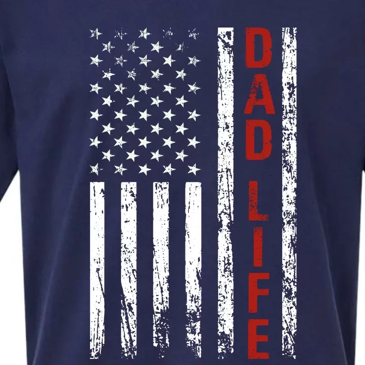 Dad Life USA Flag Dad Gifts Sueded Cloud Jersey T-Shirt