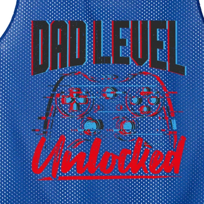 Dad Level Unlocked Gamer Gaming Video Games Gift Mesh Reversible Basketball Jersey Tank